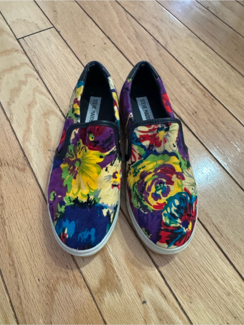 Steve Madden Vibrant Floral Slip-On Sneakers - Purple/Yellow/Red/Green